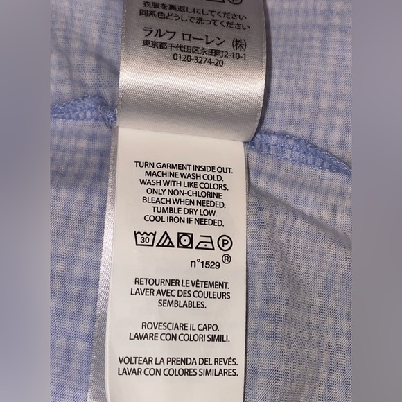 Polo Ralph Lauren Classic Fit Performance Blue Plaid Short Sleeve Shirt Men‎ XXL - Picture 7 of 7